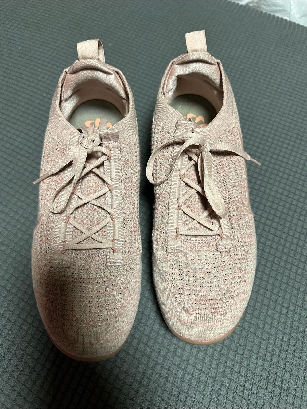Nike Women’s Knit Lace-Up Sneakers in Blush Pink